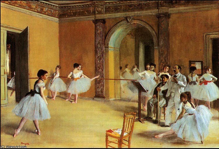Wikioo.org - สารานุกรมวิจิตรศิลป์ - จิตรกรรม Edgar Degas - Dance lesson,