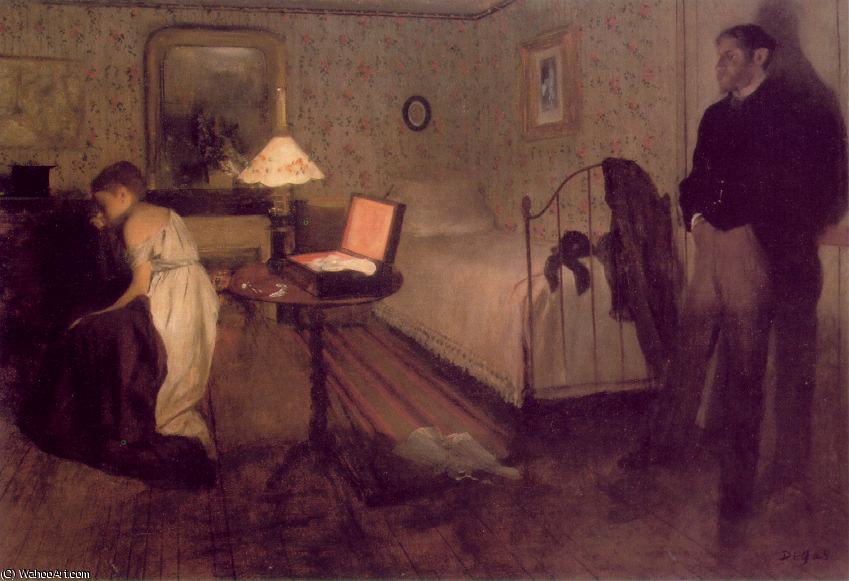 WikiOO.org - Enciclopédia das Belas Artes - Pintura, Arte por Edgar Degas - Interior (The rape), ca Philad