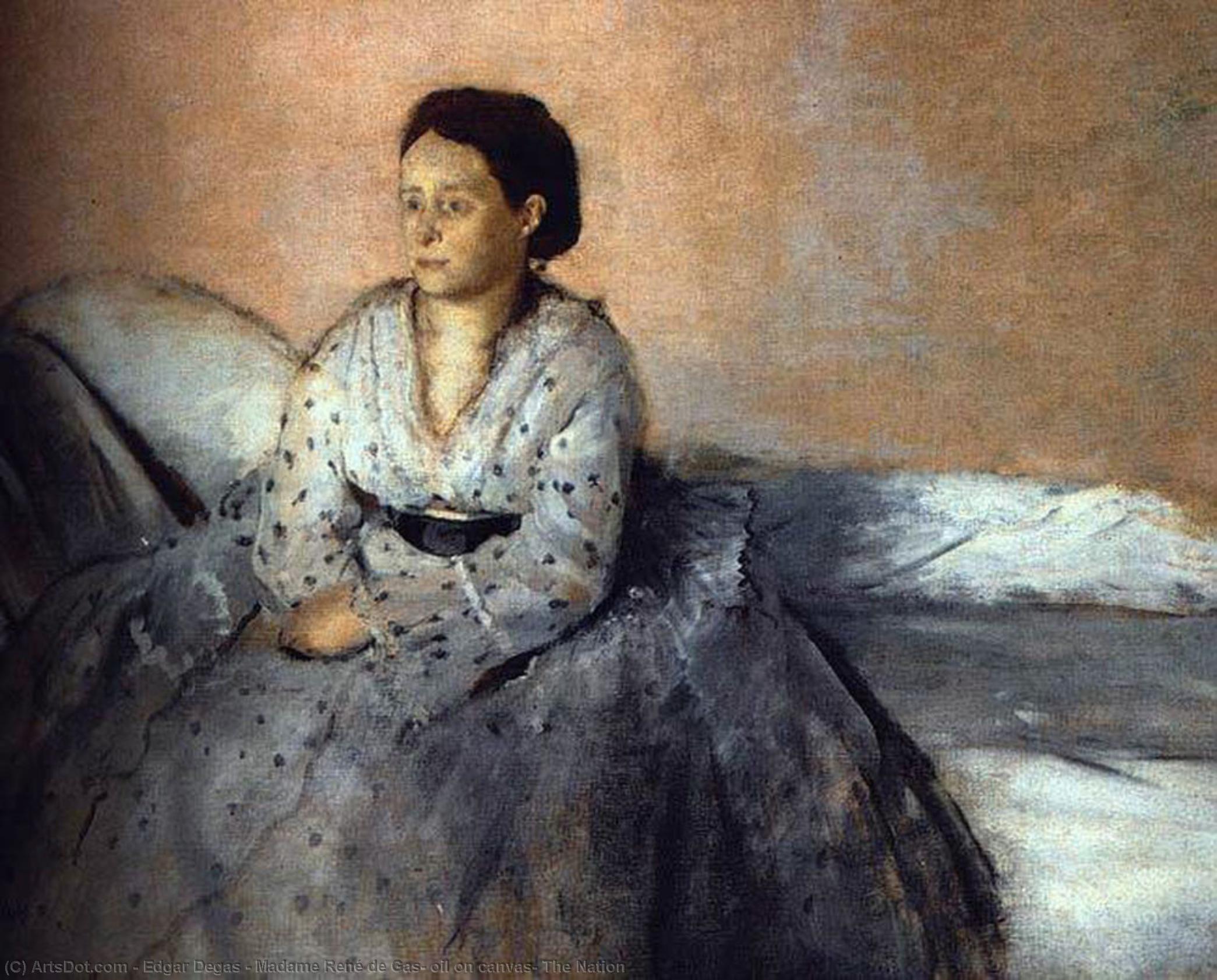 Wikioo.org – L'Enciclopedia delle Belle Arti - Pittura, Opere di Edgar Degas - signora rene de gas , olio su tela , la nazione