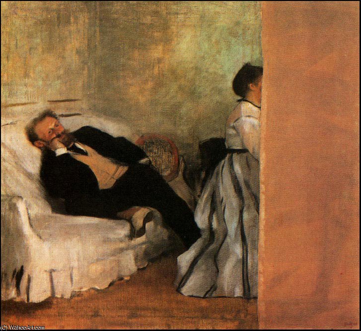 Wikioo.org - The Encyclopedia of Fine Arts - Painting, Artwork by Edgar Degas - Mr and Mrs Manet ca Municipal Museum of Art, Kit
