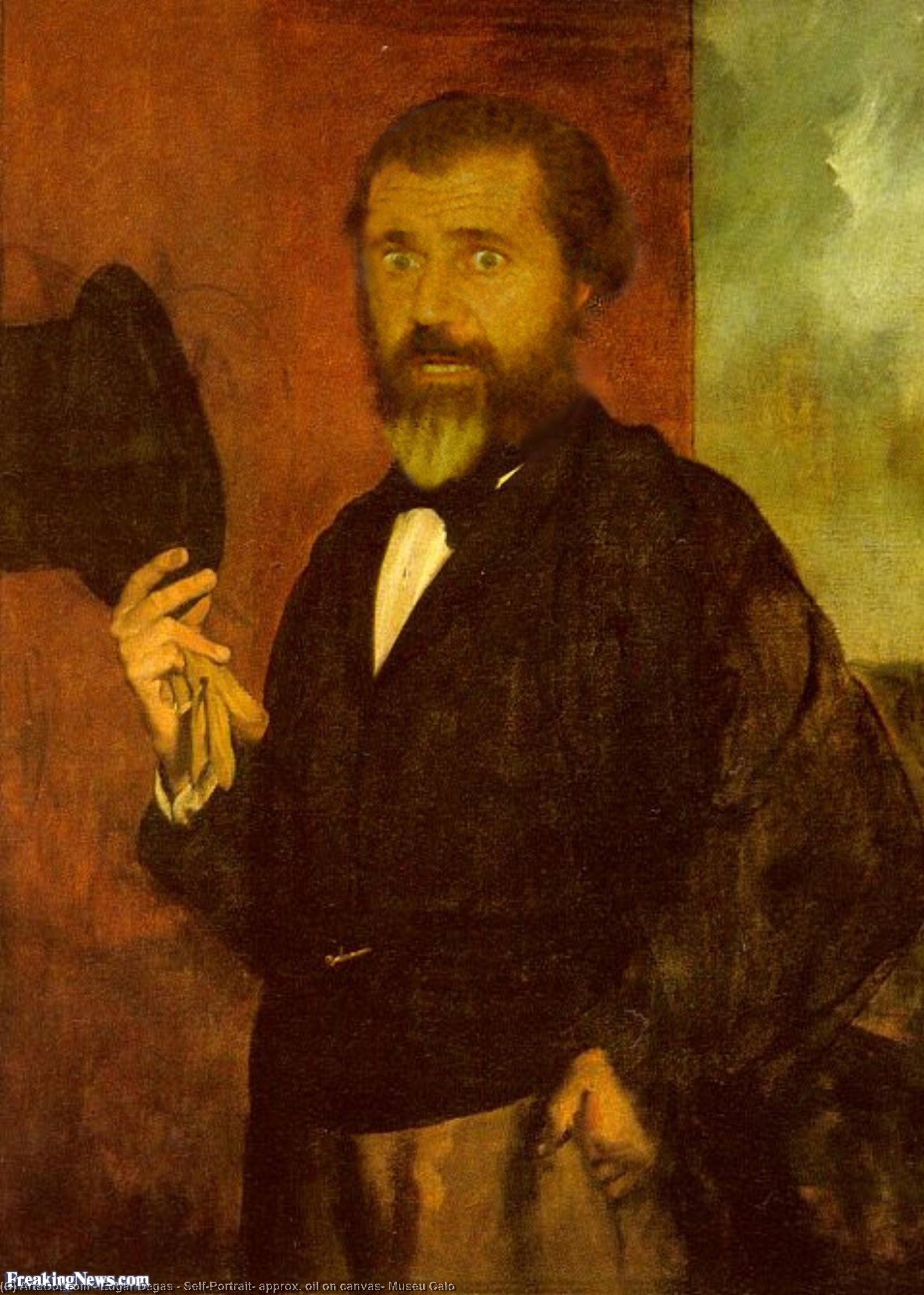 WikiOO.org - Encyclopedia of Fine Arts - Lukisan, Artwork Edgar Degas - Self-Portrait, approx. oil on canvas, Museu Calo