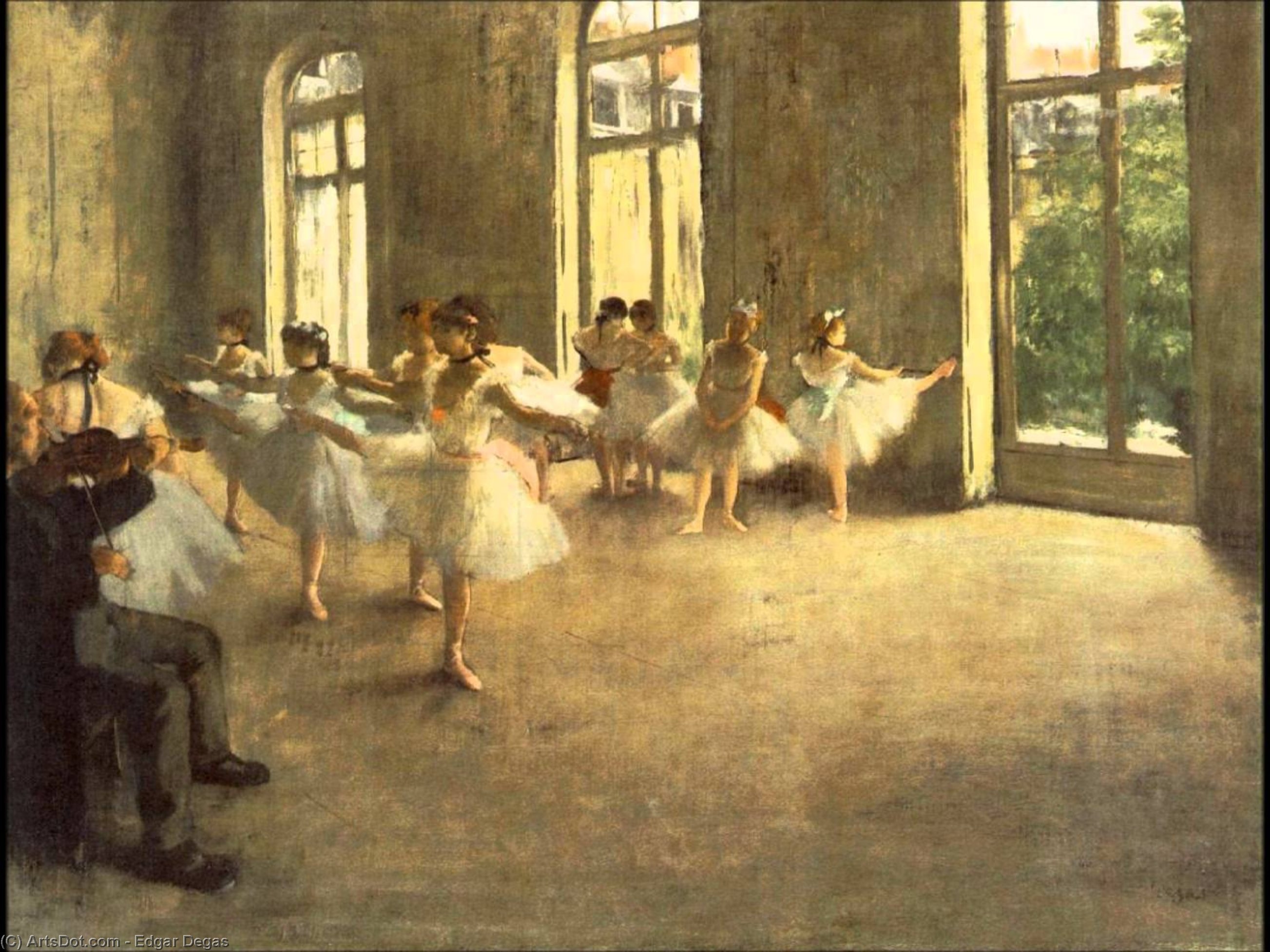 WikiOO.org - Encyclopedia of Fine Arts - Målning, konstverk Edgar Degas - The rehearsal, ca Fogg Art Museum
