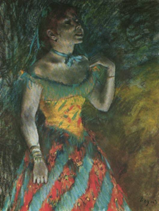 Wikioo.org - The Encyclopedia of Fine Arts - Painting, Artwork by Edgar Degas - Singer green