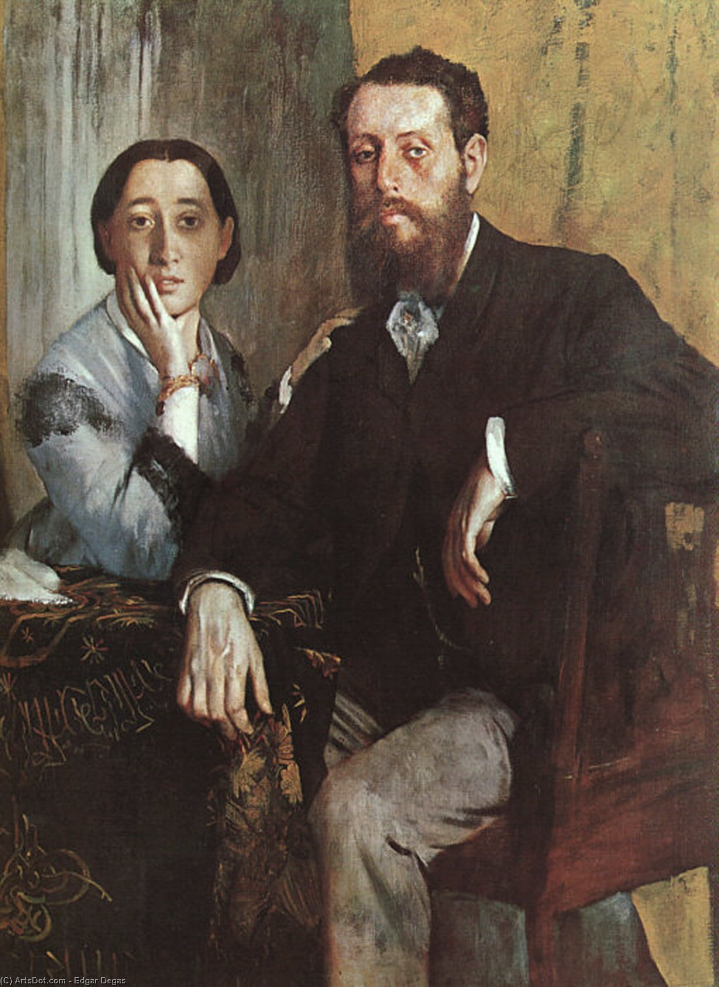 Wikioo.org – La Enciclopedia de las Bellas Artes - Pintura, Obras de arte de Edgar Degas - el duque y la duquesa Morbilli