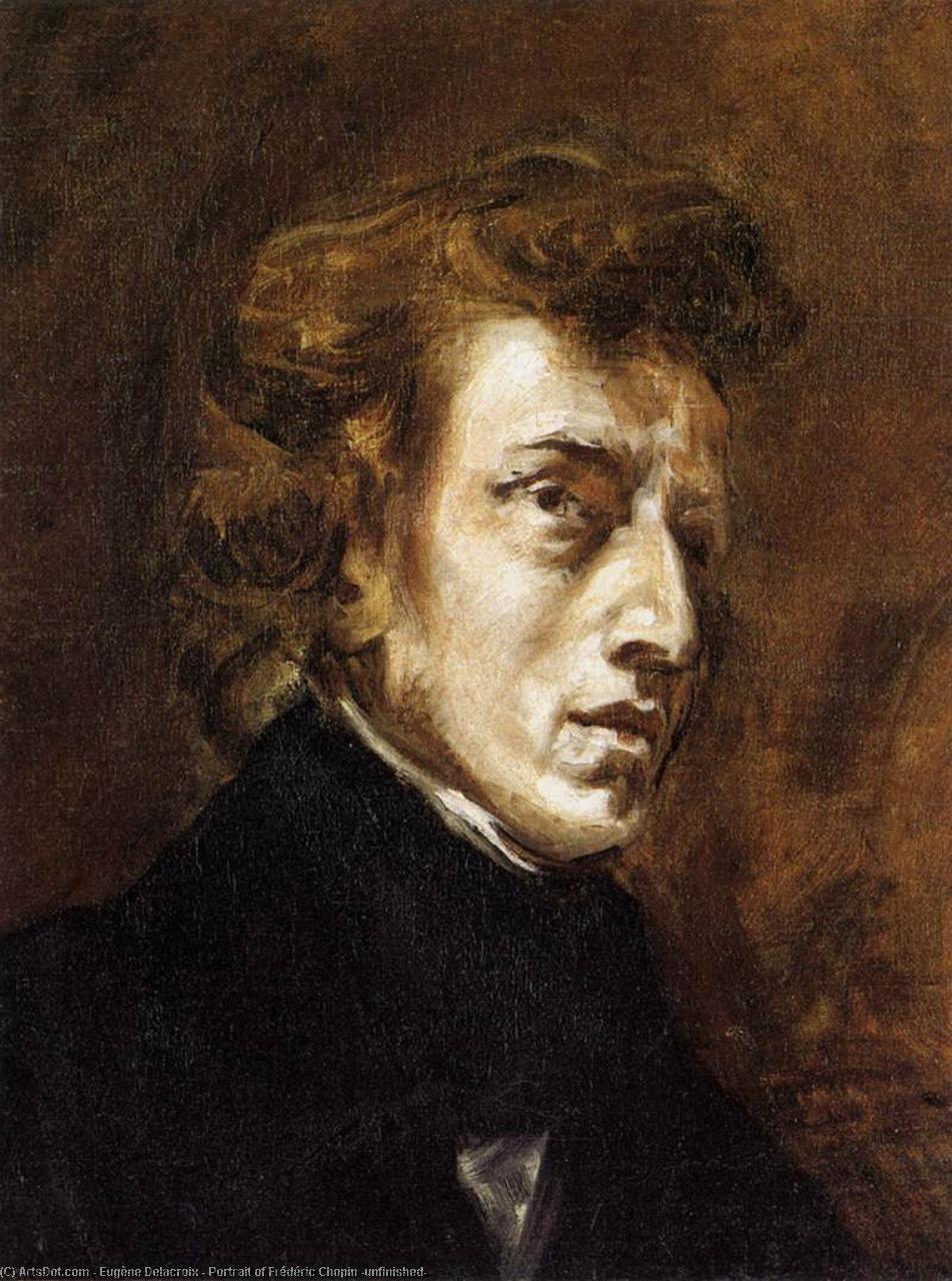 WikiOO.org - Енциклопедия за изящни изкуства - Живопис, Произведения на изкуството Eugène Delacroix - Portrait of Frédéric Chopin (unfinished)