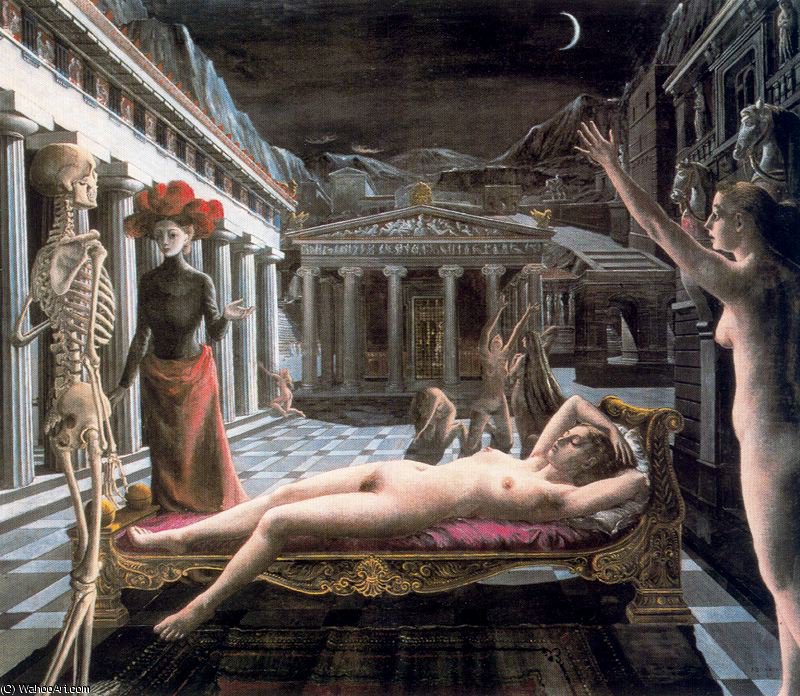 Wikioo.org - The Encyclopedia of Fine Arts - Painting, Artwork by Paul Delvaux - 4DPiPaul Delvauxtrfct