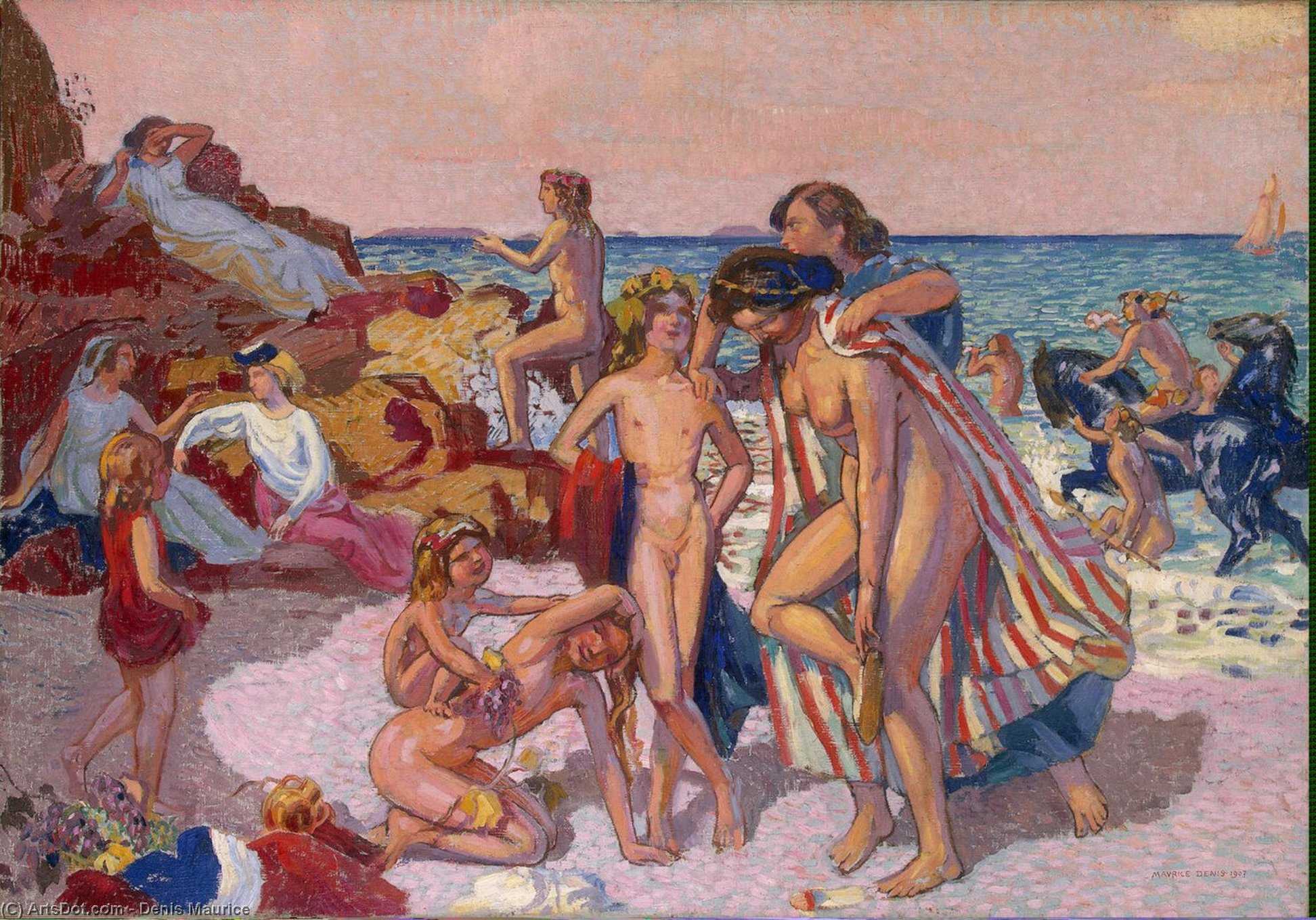 Wikioo.org - The Encyclopedia of Fine Arts - Painting, Artwork by Denis Maurice - Bacchus and Ariadne, Eremitaget