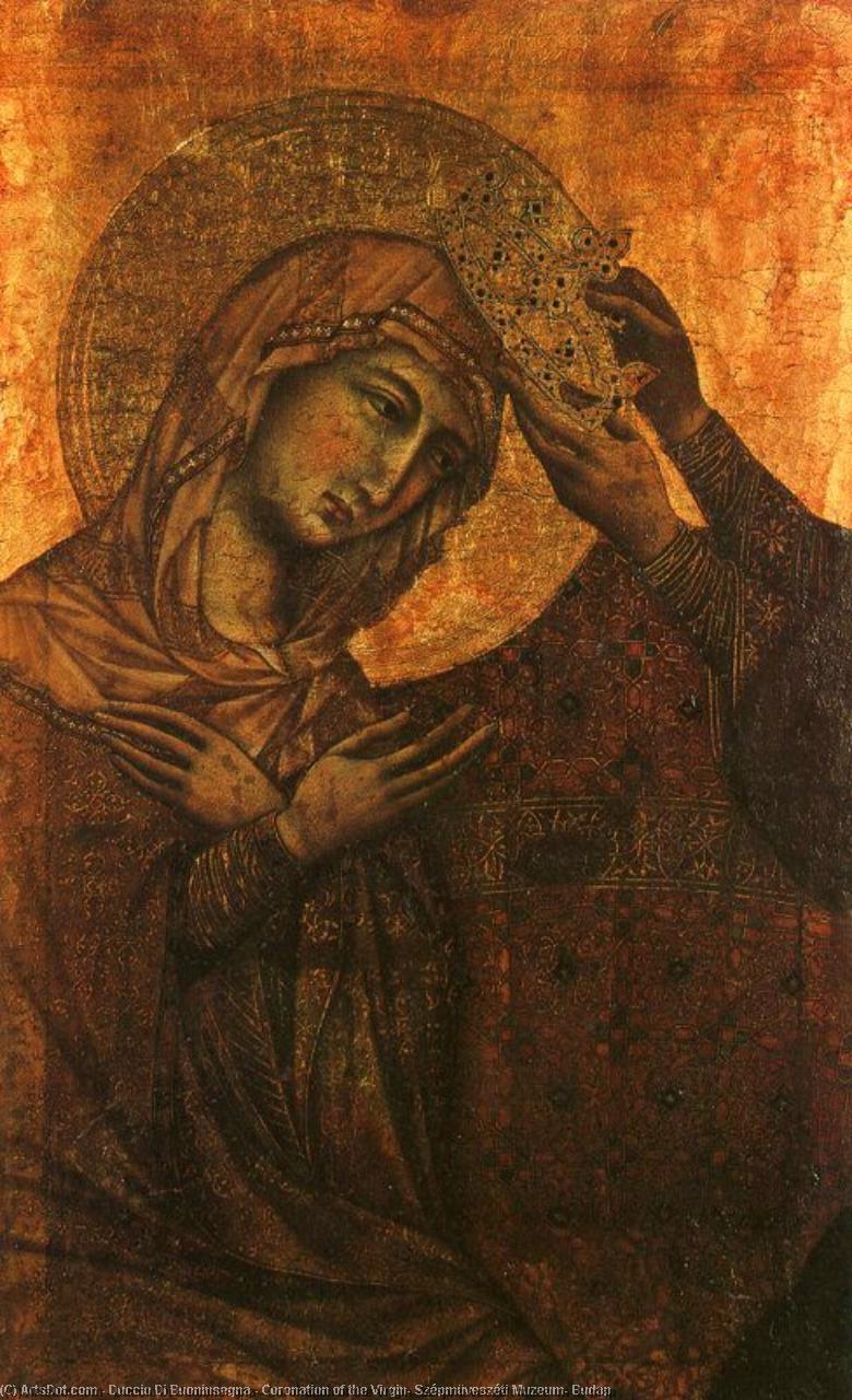 Wikioo.org - The Encyclopedia of Fine Arts - Painting, Artwork by Duccio Di Buoninsegna - Coronation of the Virgin, Szépmüveszéti Muzeum, Budap