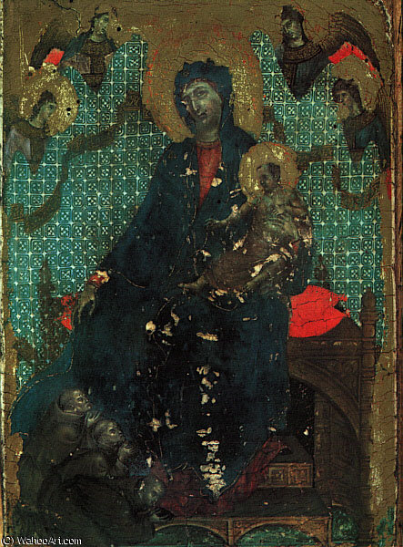 Wikioo.org - The Encyclopedia of Fine Arts - Painting, Artwork by Duccio Di Buoninsegna - The Madonna of the Franciscans, 1287-88, panel painti