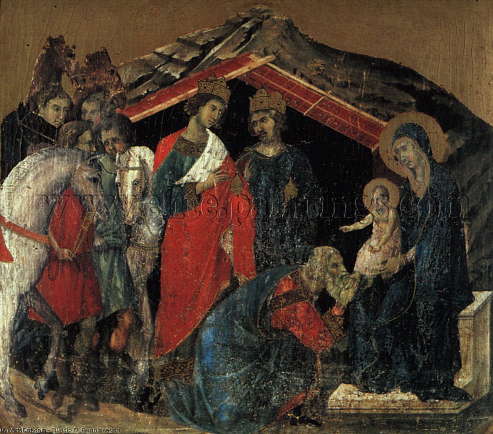 Wikioo.org - Bách khoa toàn thư về mỹ thuật - Vẽ tranh, Tác phẩm nghệ thuật Duccio Di Buoninsegna - The Maestà Altarpiece, detail from the predella featu
