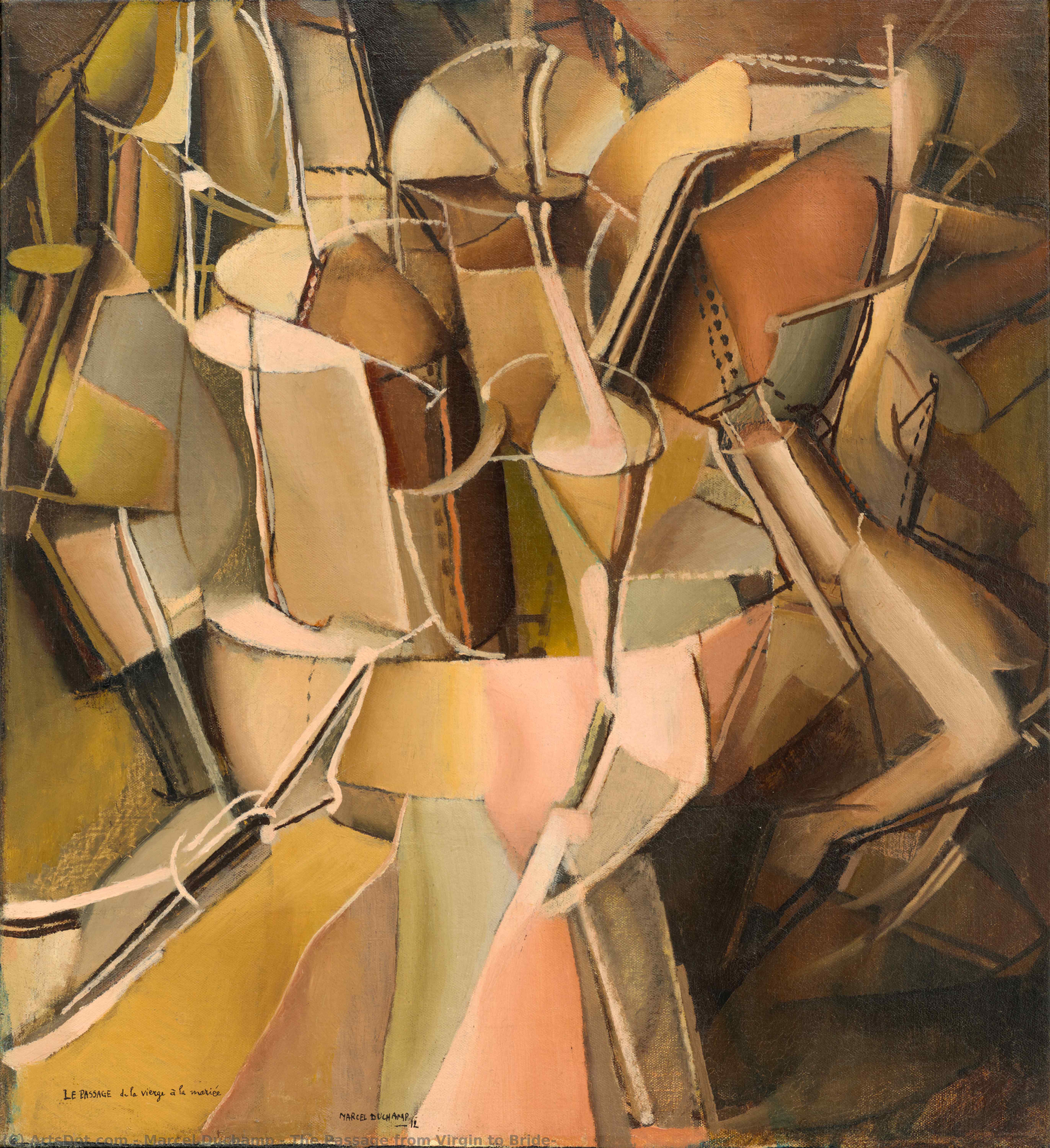WikiOO.org - Encyclopedia of Fine Arts - Maalaus, taideteos Marcel Duchamp - The Passage from Virgin to Bride,