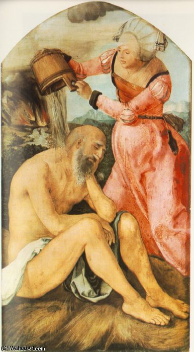 Wikioo.org - The Encyclopedia of Fine Arts - Painting, Artwork by Albrecht Durer - Job and his wife,1504, stadelsches kunstinstitut, fran