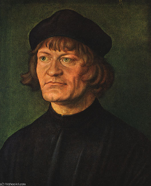 WikiOO.org - Encyclopedia of Fine Arts - Maleri, Artwork Albrecht Durer - Portrait of a clergyman,1516, galerie graf czernin,wie