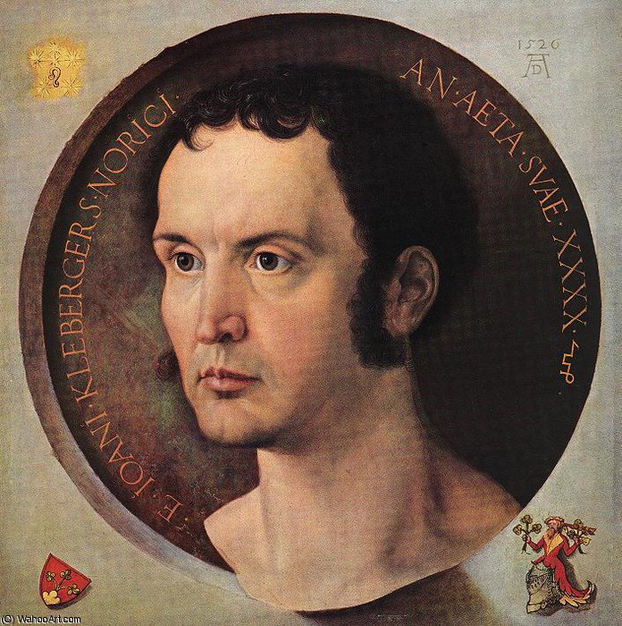 Wikioo.org - Die Enzyklopädie bildender Kunst - Malerei, Kunstwerk von Albrecht Durer - Porträt von johann kleberger , 1526 , m kunsthistorisches