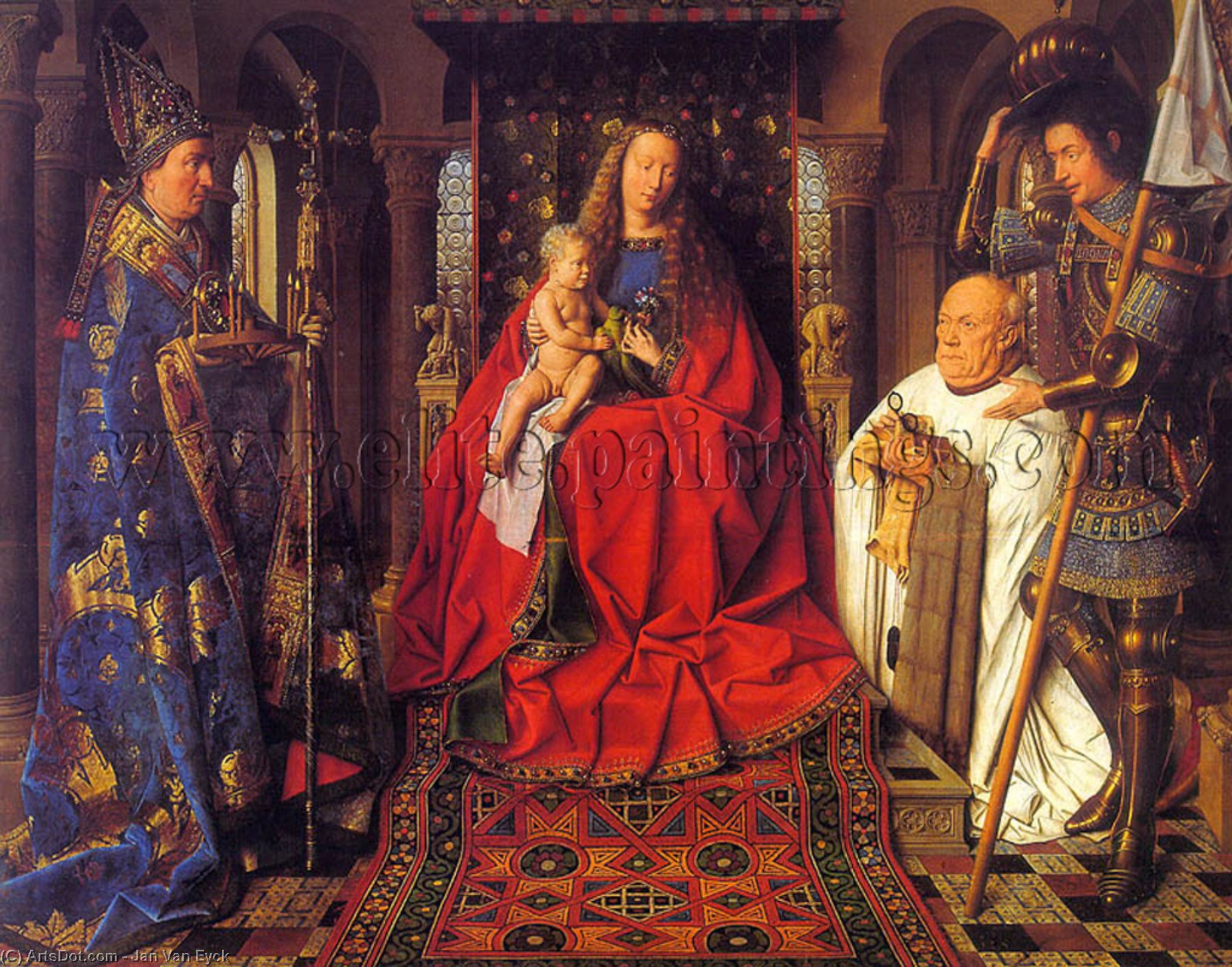 Wikioo.org - The Encyclopedia of Fine Arts - Painting, Artwork by Jan Van Eyck - The Madonna of Canon van der Paele