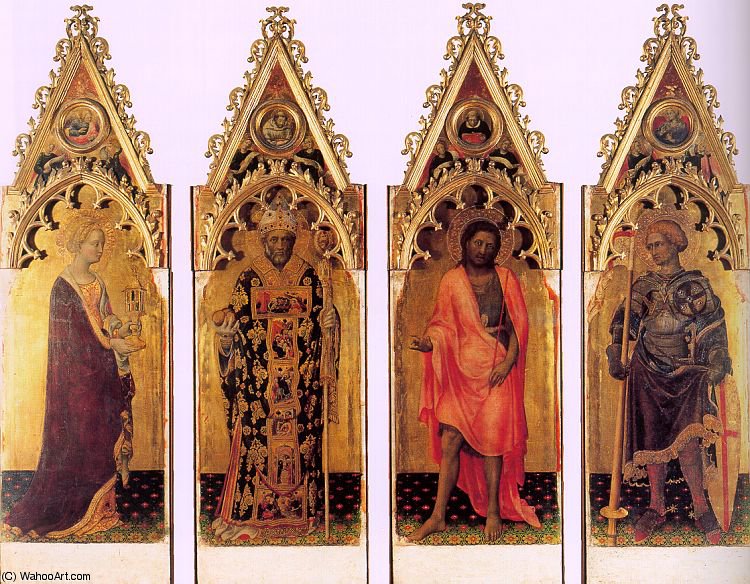 Wikioo.org - The Encyclopedia of Fine Arts - Painting, Artwork by Gentile Da Fabriano - Four Saints of the Quaratesi Polyptych,