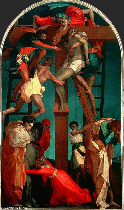 Wikioo.org - The Encyclopedia of Fine Arts - Painting, Artwork by Rosso Fiorentino - Korsnedtagningen, pinacot