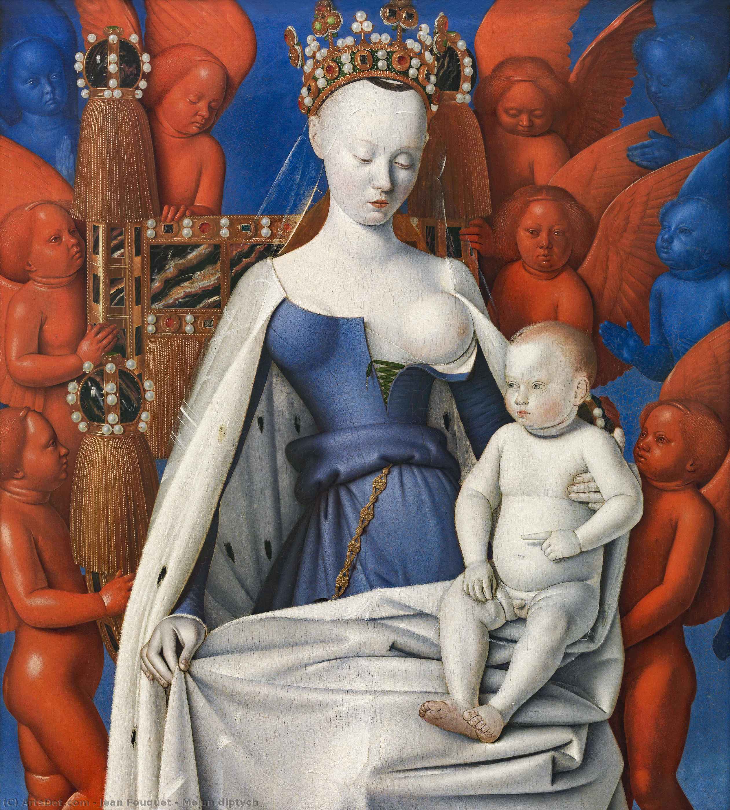 Wikioo.org - The Encyclopedia of Fine Arts - Painting, Artwork by Jean Fouquet - Melun diptych