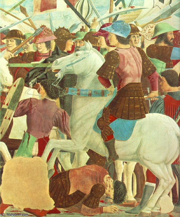 WikiOO.org - Enciklopedija likovnih umjetnosti - Slikarstvo, umjetnička djela Piero Della Francesca - The Arezzo Cycle - Battle between Heraclius and Chosroes (detail) [02]