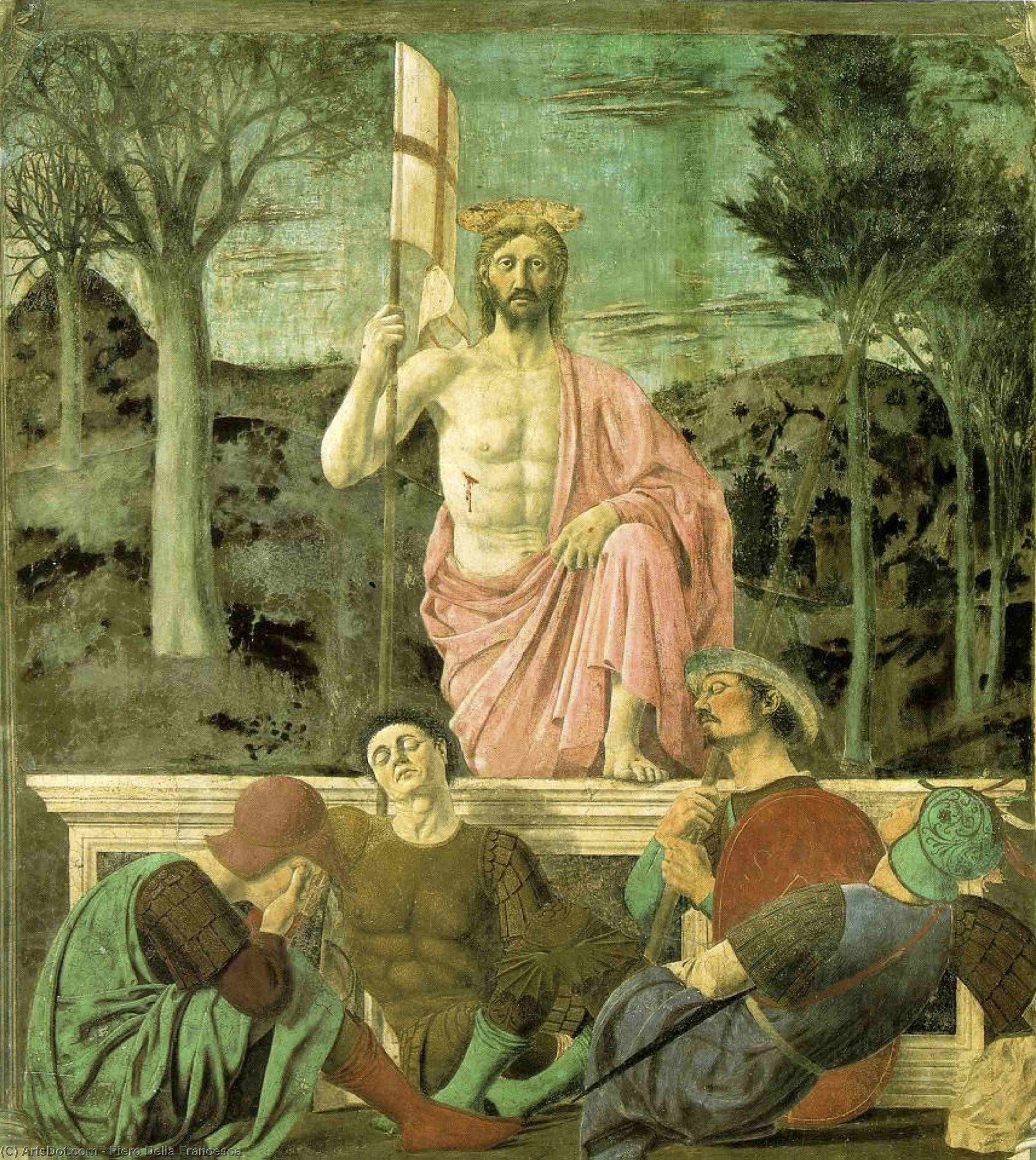 WikiOO.org - 백과 사전 - 회화, 삽화 Piero Della Francesca - Resurreccion
