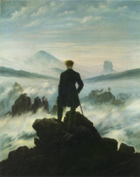 Wikioo.org – L'Enciclopedia delle Belle Arti - Pittura, Opere di Caspar David Friedrich - Wanderer mare nebbia
