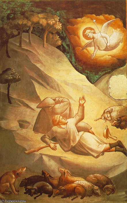 WikiOO.org - Enciklopedija dailės - Tapyba, meno kuriniai Taddeo Gaddi - T. The Angelic Announcement to the Sheperds, -