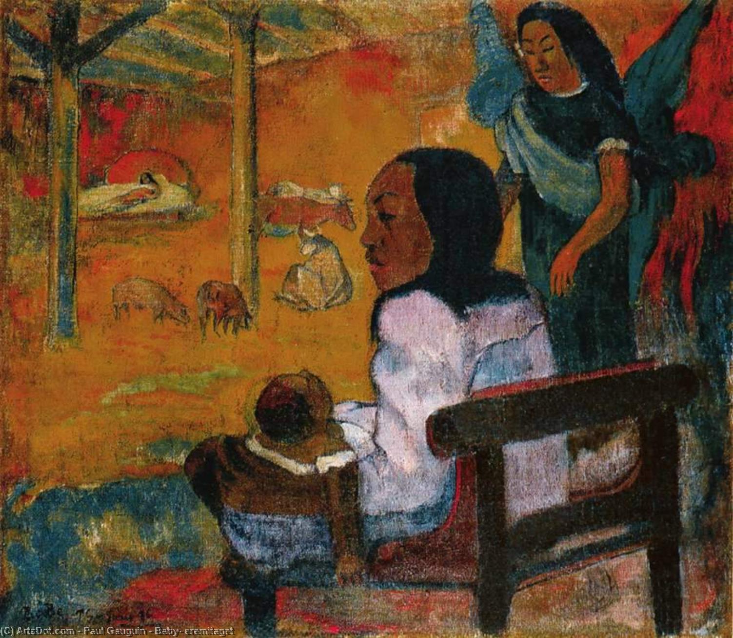 WikiOO.org - Güzel Sanatlar Ansiklopedisi - Resim, Resimler Paul Gauguin - Baby, eremitaget