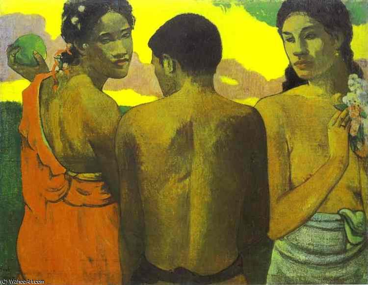 WikiOO.org – 美術百科全書 - 繪畫，作品 Paul Gauguin - Tre tahitiani