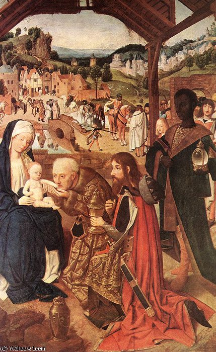 Wikioo.org - The Encyclopedia of Fine Arts - Painting, Artwork by Geertgen Tot Sint Jans - Adoration of the magi, 148-85, Národn