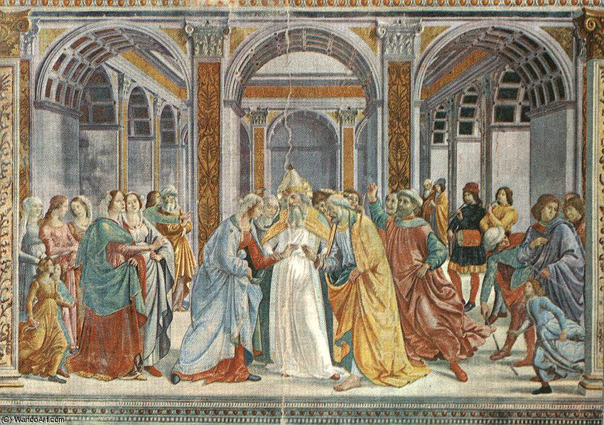 Wikioo.org - The Encyclopedia of Fine Arts - Painting, Artwork by Domenico Ghirlandaio - Marriage of the virgin, s.maria novella, florenc