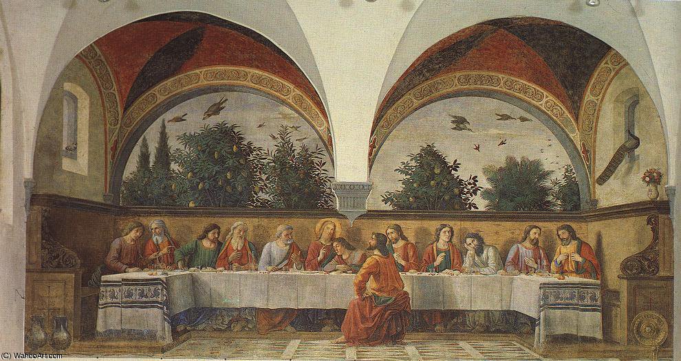 Wikioo.org – La Enciclopedia de las Bellas Artes - Pintura, Obras de arte de Domenico Ghirlandaio - La última cena, firenze Ognissanti