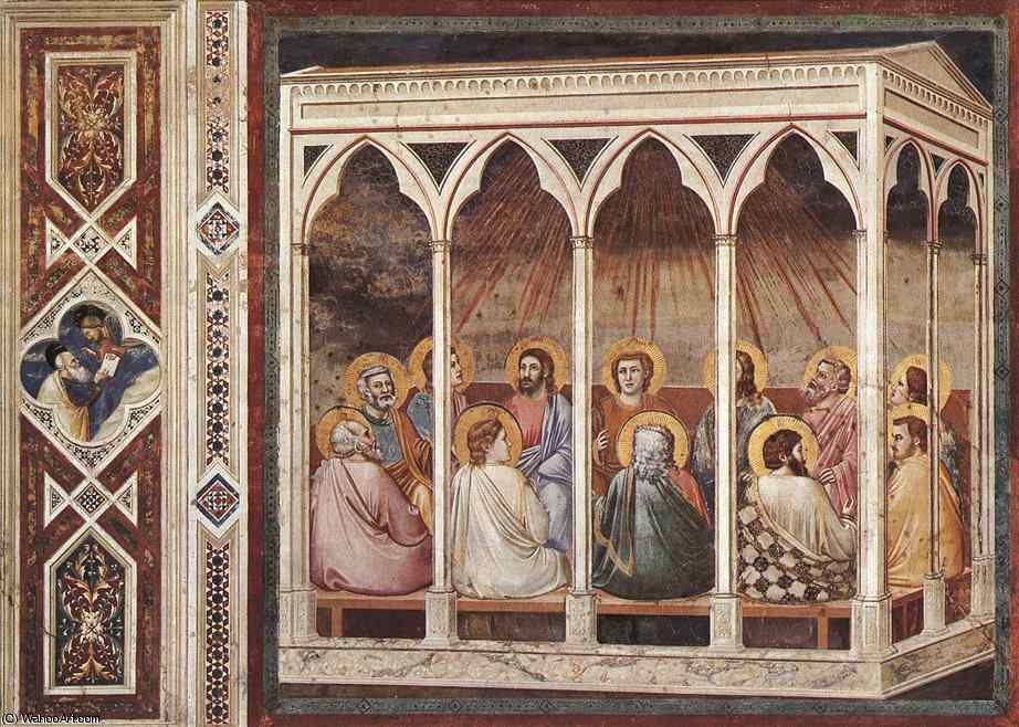 Wikioo.org – La Enciclopedia de las Bellas Artes - Pintura, Obras de arte de Giotto Di Bondone - escenas de la vida de cristo . 23 . Pentecostés , -