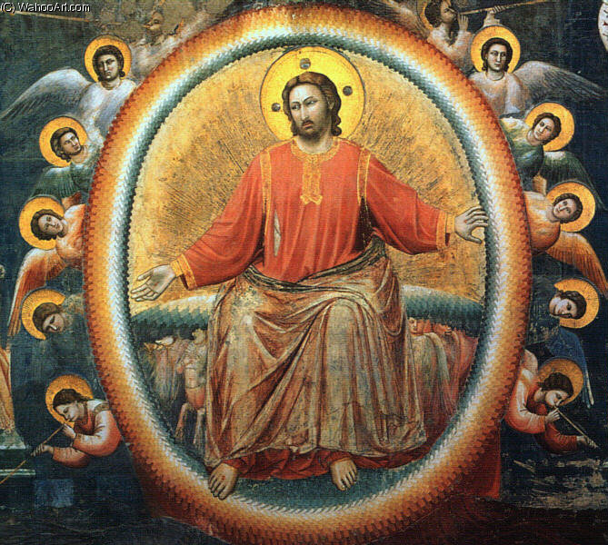 Wikioo.org - The Encyclopedia of Fine Arts - Painting, Artwork by Giotto Di Bondone - The Last Judgement, detail of Jesus, 1305-13, Fresco,