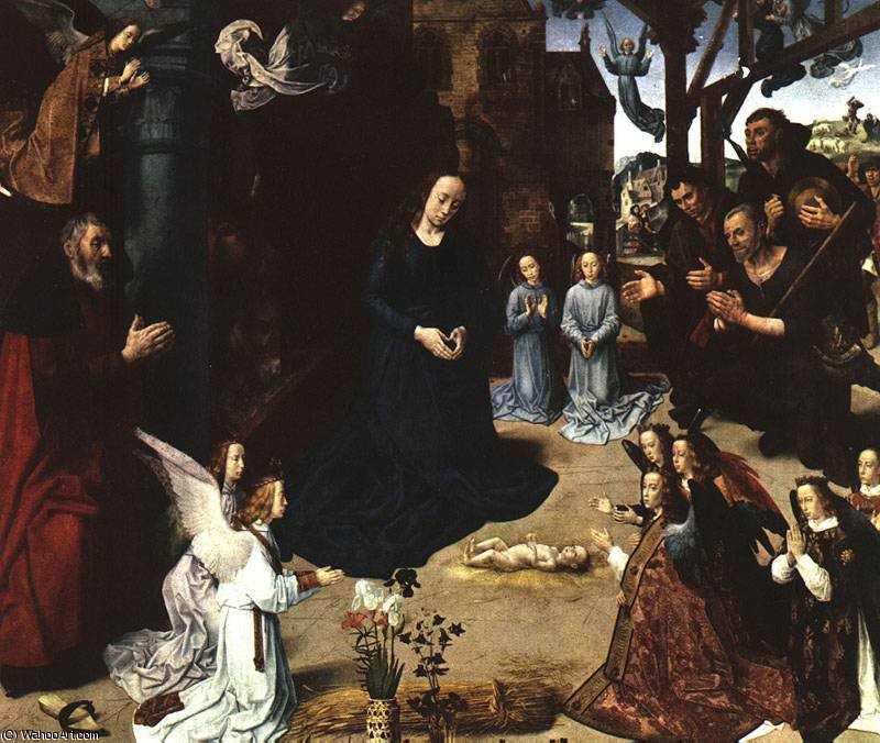Wikioo.org - The Encyclopedia of Fine Arts - Painting, Artwork by Hugo Van Der Goes - portinari triptych - the adoration of the she