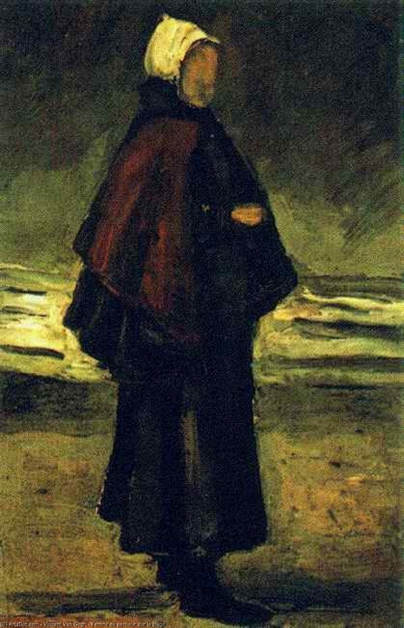Wikioo.org – L'Enciclopedia delle Belle Arti - Pittura, Opere di Vincent Van Gogh - Femme de pecheur sur la plage