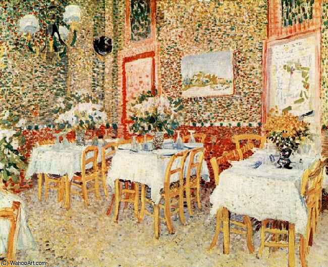 WikiOO.org - 百科事典 - 絵画、アートワーク Vincent Van Gogh - Interieur d'un レストラン