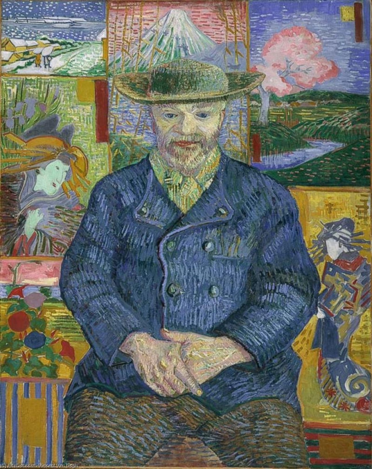 Wikioo.org - The Encyclopedia of Fine Arts - Painting, Artwork by Vincent Van Gogh - Portrait du pere Tanguy