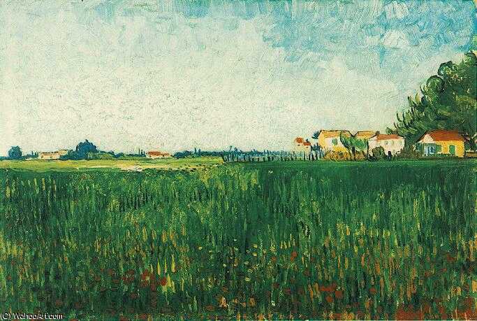WikiOO.org - Encyclopedia of Fine Arts - Schilderen, Artwork Vincent Van Gogh - Fermes pres d'Arles