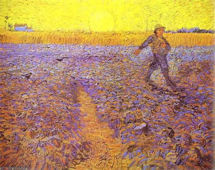 WikiOO.org - אנציקלופדיה לאמנויות יפות - ציור, יצירות אמנות Vincent Van Gogh - Semeur et soleil couchant