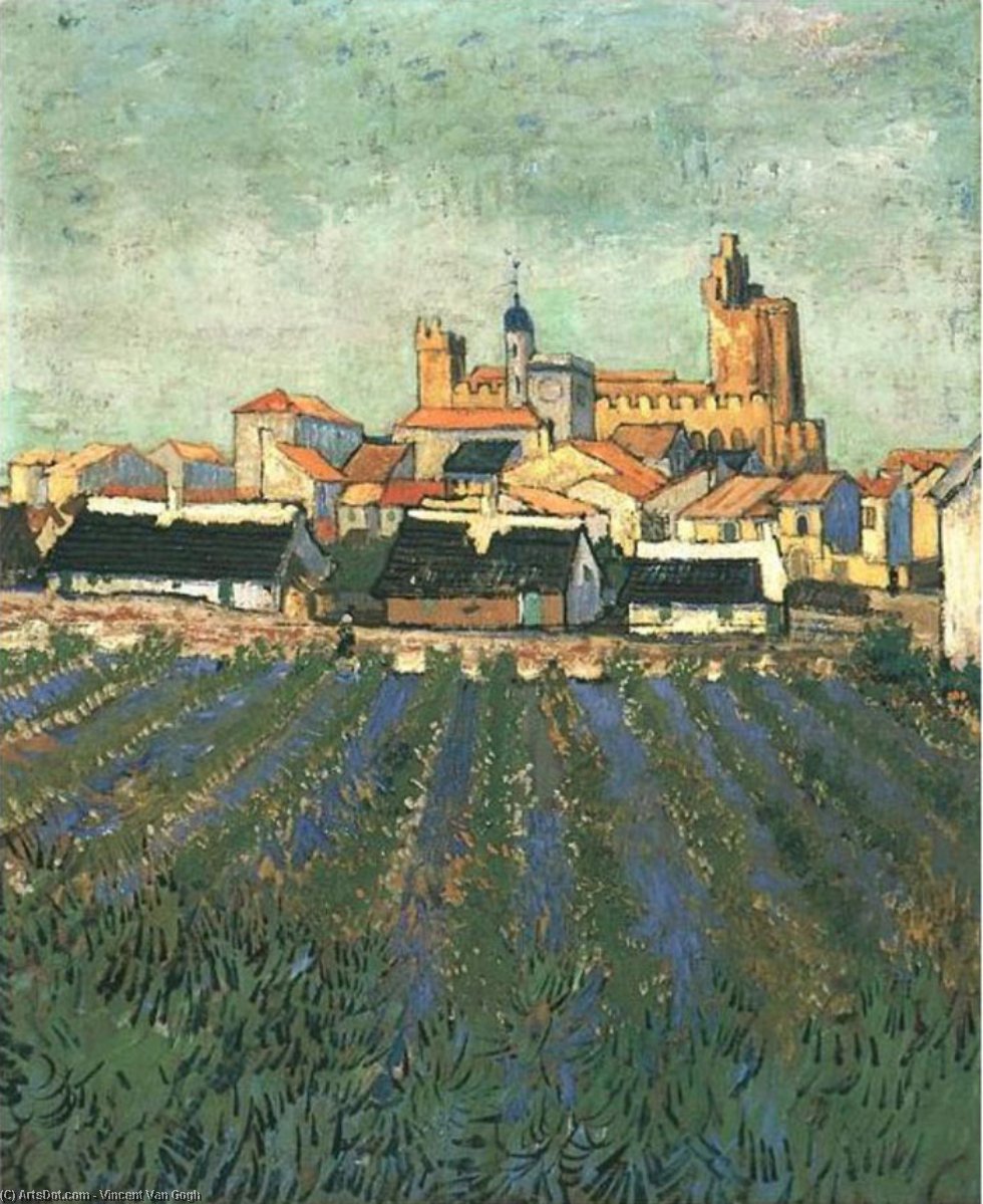 Wikioo.org – L'Encyclopédie des Beaux Arts - Peinture, Oeuvre de Vincent Van Gogh - Vue de Saintes-Maries