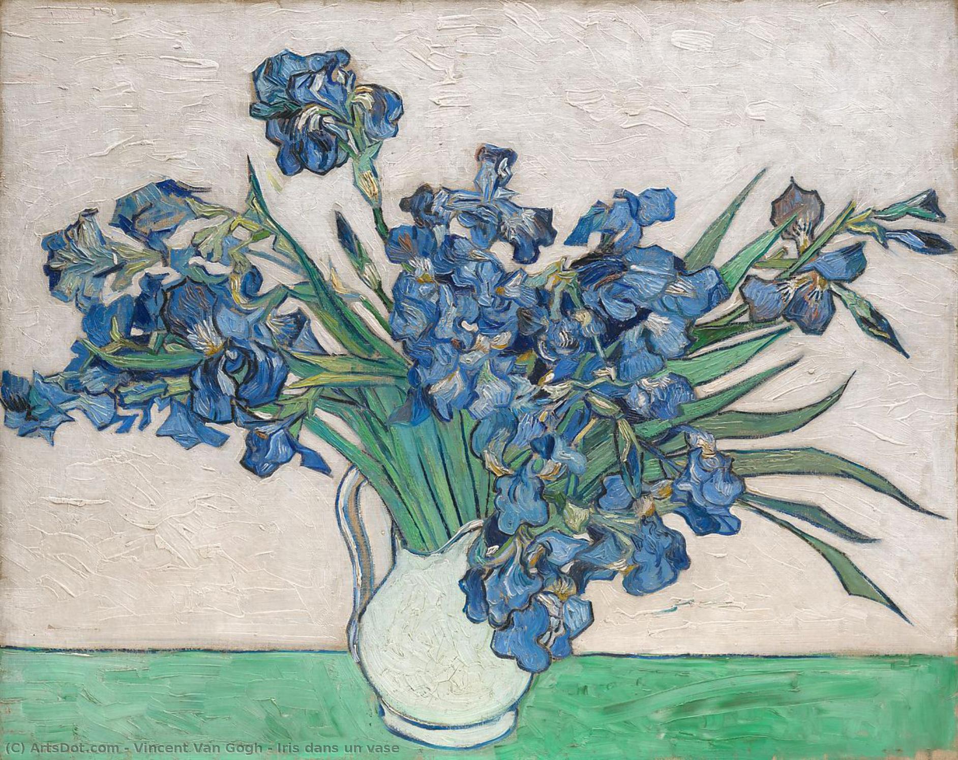 WikiOO.org - Encyclopedia of Fine Arts - Schilderen, Artwork Vincent Van Gogh - Iris dans un vase