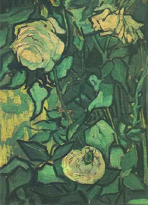 Wikioo.org - The Encyclopedia of Fine Arts - Painting, Artwork by Vincent Van Gogh - Roses et scarabee