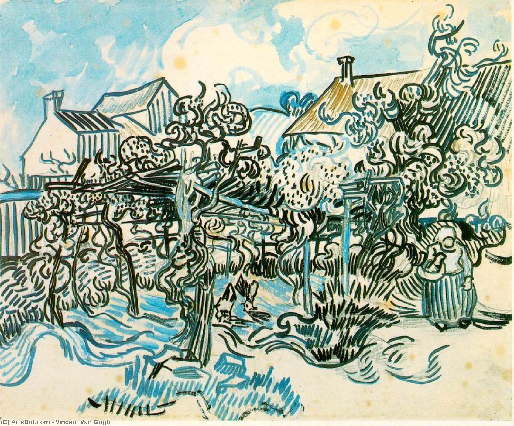 WikiOO.org – 美術百科全書 - 繪畫，作品 Vincent Van Gogh - Vignes酒店 等 fermiere