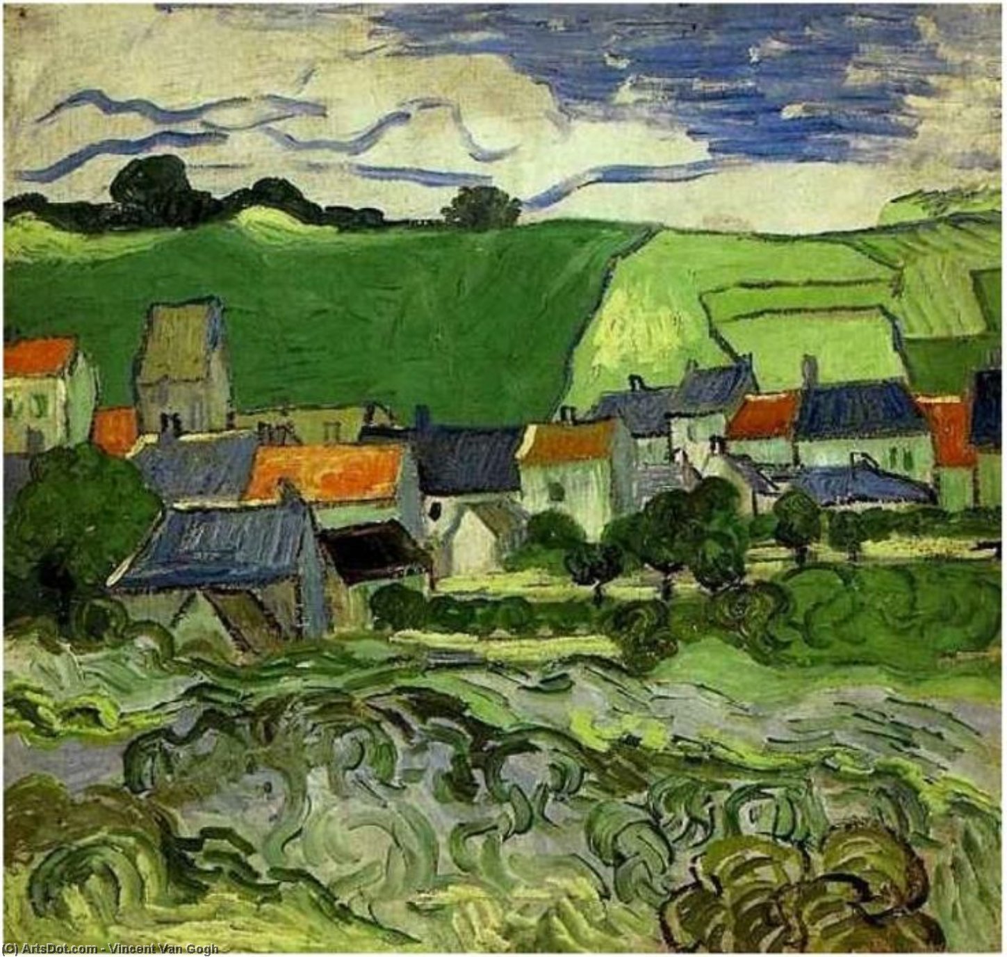 WikiOO.org - 百科事典 - 絵画、アートワーク Vincent Van Gogh - ヴュー d'Auvers シュール オアーズ