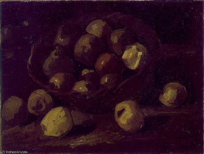 Wikioo.org – La Enciclopedia de las Bellas Artes - Pintura, Obras de arte de Vincent Van Gogh - cesto todaclasede  manzanas
