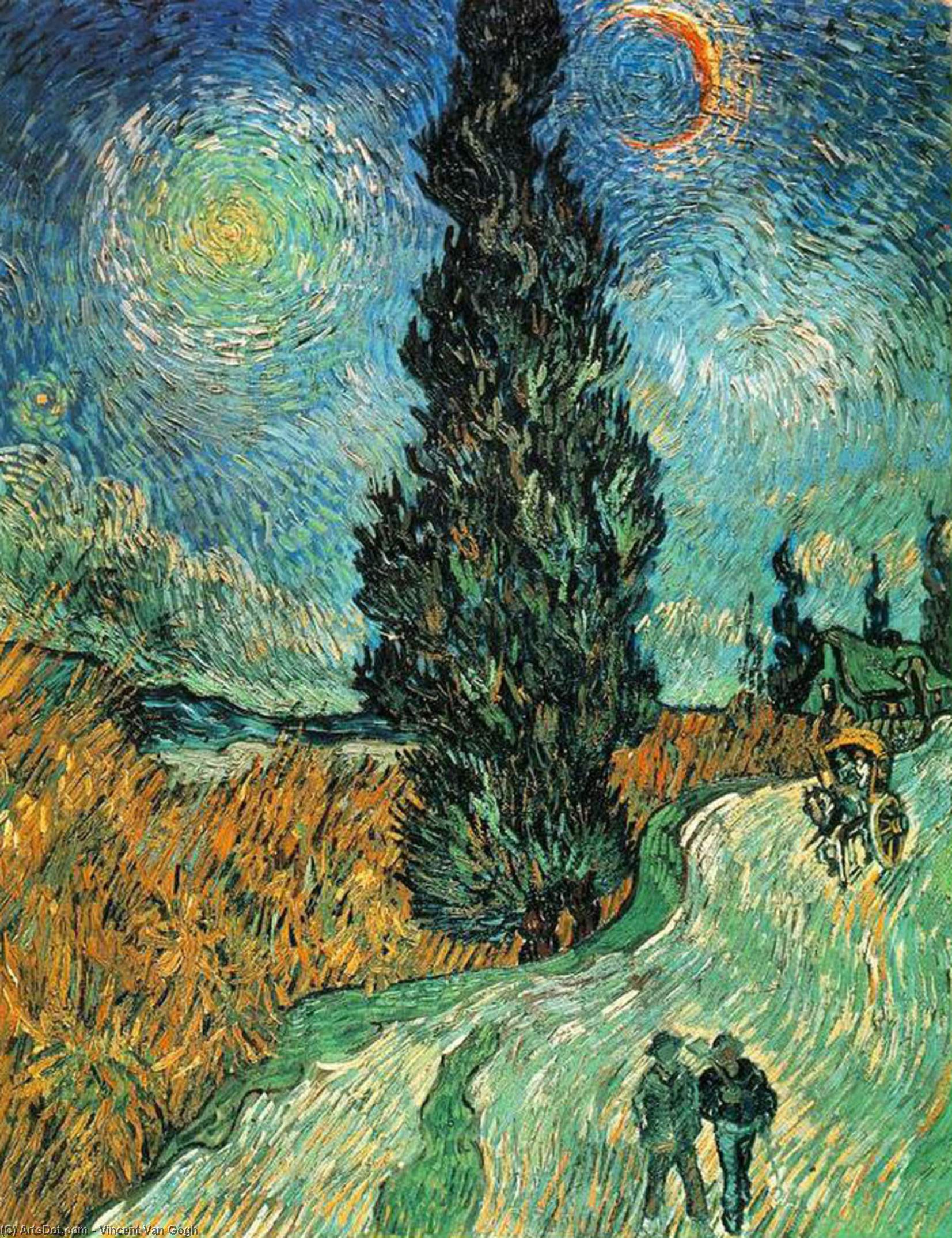 Wikioo.org - The Encyclopedia of Fine Arts - Painting, Artwork by Vincent Van Gogh - Cypress star
