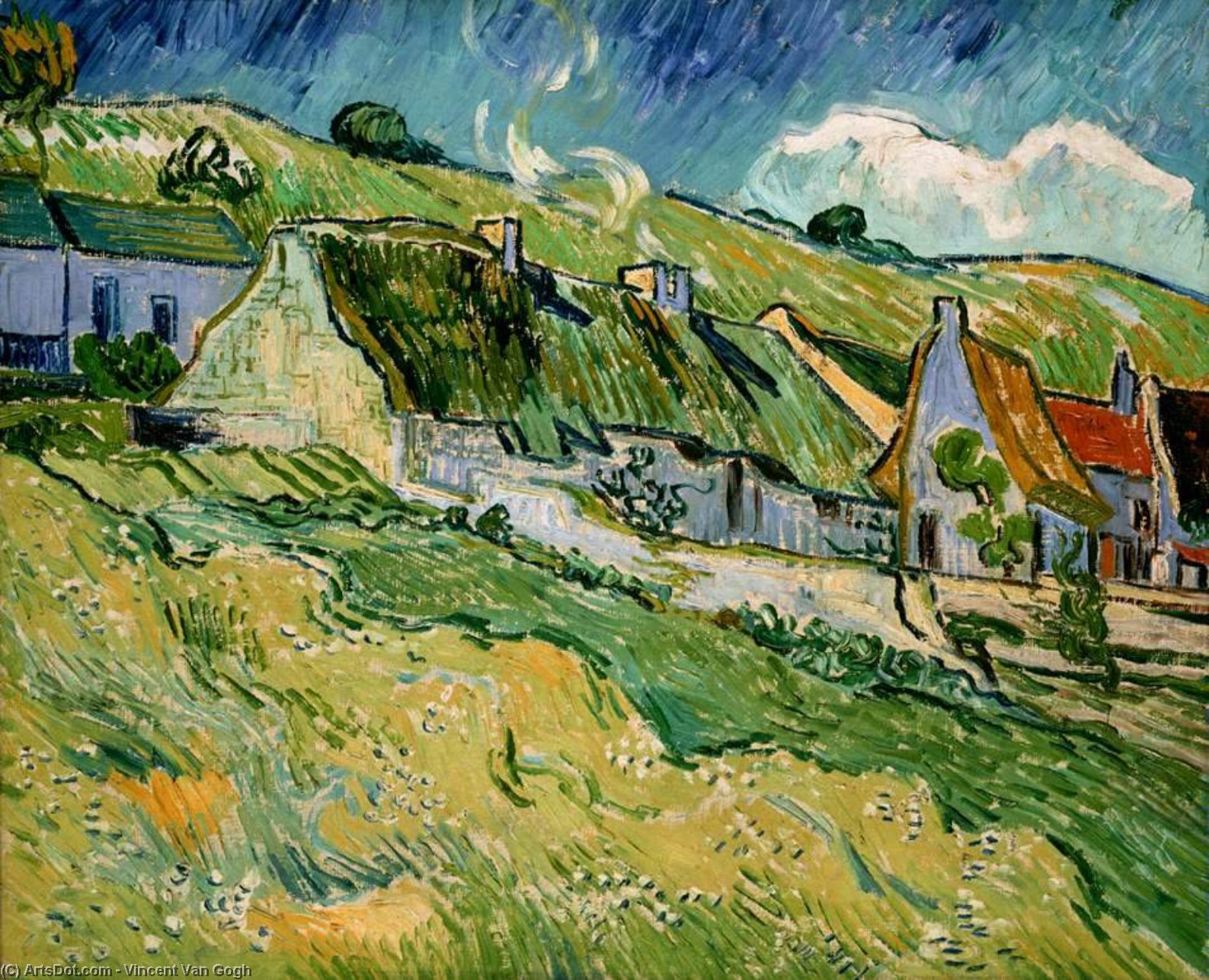Wikioo.org - สารานุกรมวิจิตรศิลป์ - จิตรกรรม Vincent Van Gogh - Cottages, eremitaget