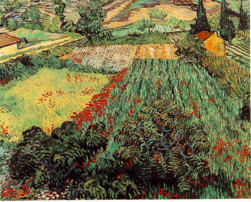 Wikioo.org – L'Encyclopédie des Beaux Arts - Peinture, Oeuvre de Vincent Van Gogh - Terrain avec coquelicots , kunsthalle brem