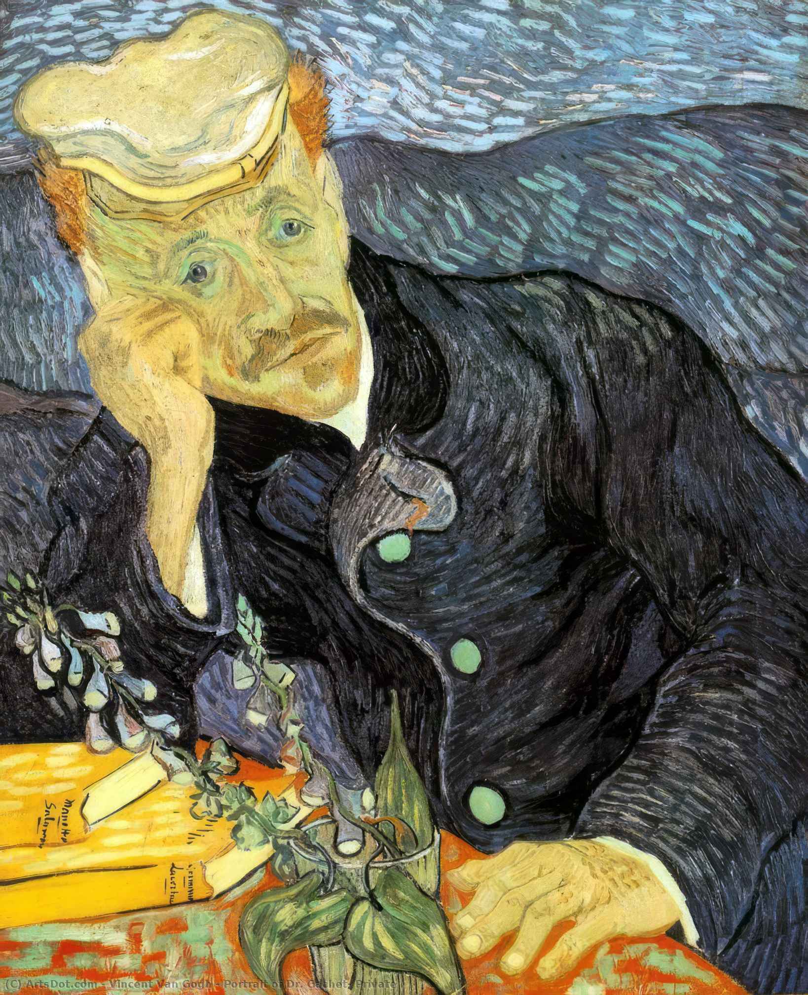 WikiOO.org - Encyclopedia of Fine Arts - Maleri, Artwork Vincent Van Gogh - Portrait of Dr. Gachet, Private