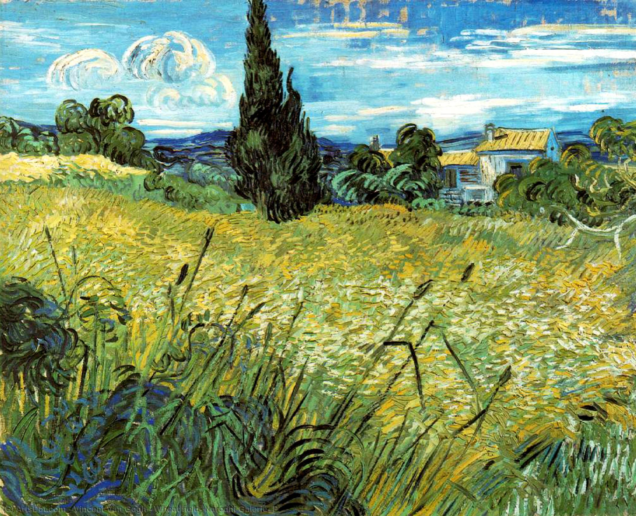 Wikioo.org - The Encyclopedia of Fine Arts - Painting, Artwork by Vincent Van Gogh - Wheat field, Narodni Galerie, P